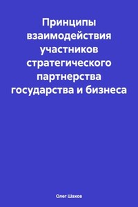 Принципы взаимодействия участников стратегического партнерства государства и бизнеса